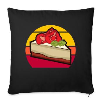 Strawberry Cake - Sofa pillowcase 17,3'' x 17,3'' (45 x 45 cm) - black - Front