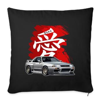 Jdm / Tuning / Turbolader / Felgen / Chiptuning - Sofakissenbezug 45 x 45 cm - Schwarz - Vorne
