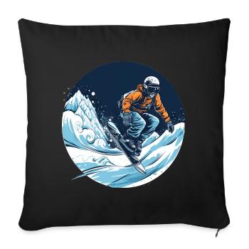 Snowboarding or skiing and then après ski - Sofa pillowcase 17,3'' x 17,3'' (45 x 45 cm) - black - Front