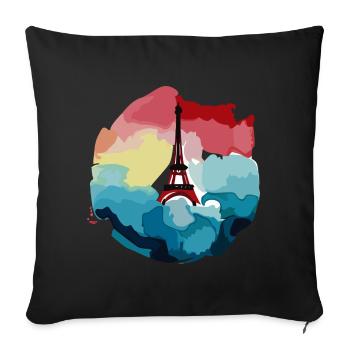 Tour Eiffel Aquarell - Housse de coussin décorative 45 x 45 cm - noir - Devant