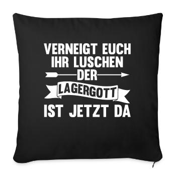 Lagergott Gabelstapler Logistiker Lagerist Stapler - Sofakissenbezug 45 x 45 cm - Schwarz - Vorne