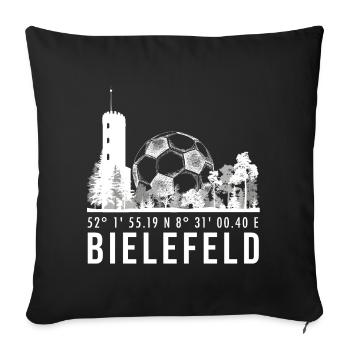 Koordinaten Bielefeld - Sofakissenbezug 45 x 45 cm - Schwarz - Vorne