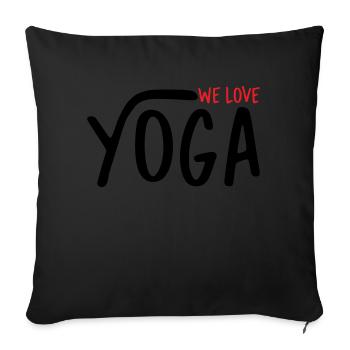 We Love Yoga - Housse de coussin décorative 45 x 45 cm - noir - Devant