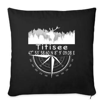 Koordinaten Titisee - Sofakissenbezug 45 x 45 cm - Schwarz - Vorne