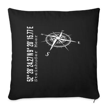 Koordinaten Steinhuder Meer - Sofakissenbezug 45 x 45 cm - Schwarz - Vorne