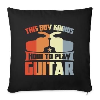 Ce garçon sait jouer de la guitare - Housse de coussin décorative 45 x 45 cm - noir - Devant