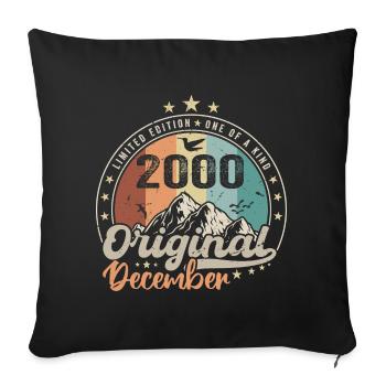 December 2000 Birthday Gift - December 2000 - Sofa pillowcase 17,3'' x 17,3'' (45 x 45 cm) - black - Front