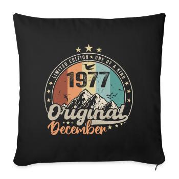 December 1977 Birthday Gift - December 1977 - Sofa pillowcase 17,3'' x 17,3'' (45 x 45 cm) - black - Front