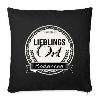 Lieblingsort Bodensee - Sofakissenbezug 45 x 45 cm - Schwarz - Vorne