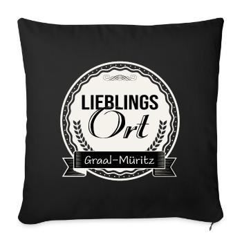Lieblingsort Graal Müritz - Sofakissenbezug 45 x 45 cm - Schwarz - Vorne