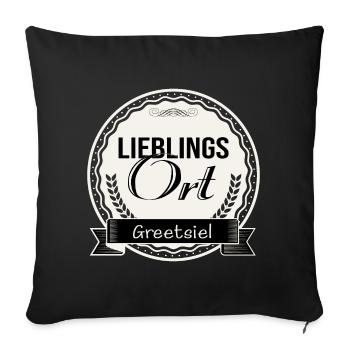 Lieblingsort Greetsiel - Sofakissenbezug 45 x 45 cm - Schwarz - Vorne