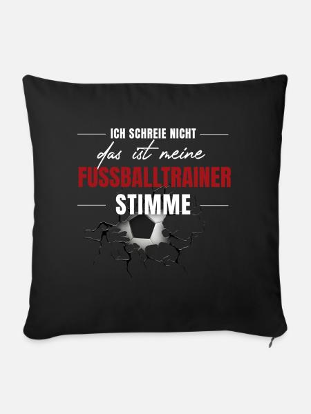 Meine Fussballtrainerstimme - Sofakissenbezug 45 x 45 cm - Schwarz