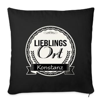 Lieblingsort Konstanz - Sofakissenbezug 45 x 45 cm - Schwarz - Vorne