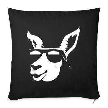 Funny Alpaca Wearing Sunglasses Cool Alpacas - Sofa pillowcase 17,3'' x 17,3'' (45 x 45 cm) - black - Front