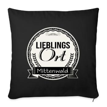 Lieblingsort Mittenwald - Sofakissenbezug 45 x 45 cm - Schwarz - Vorne