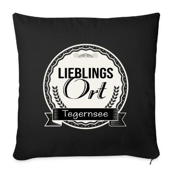 Lieblingsort Tegernsee - Sofakissenbezug 45 x 45 cm - Schwarz - Vorne