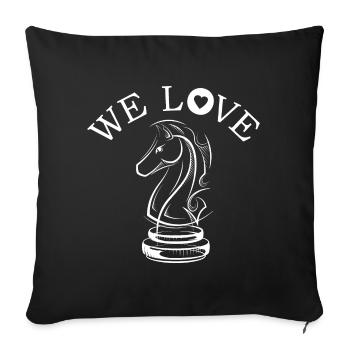 Cheval Echecs Symbole Love Club Illustration icône - Housse de coussin décorative 45 x 45 cm - noir - Devant