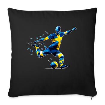 Football Suède - Housse de coussin décorative 45 x 45 cm - noir - Devant