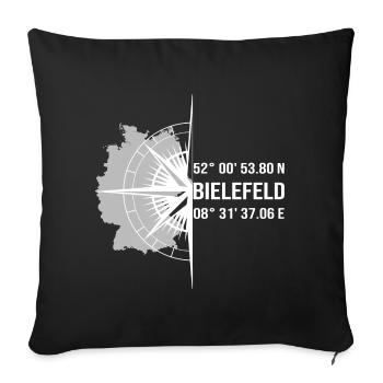 Koordinaten Bielefeld - Sofakissenbezug 45 x 45 cm - Schwarz - Vorne