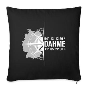 Koordinaten Dahme - Sofakissenbezug 45 x 45 cm - Schwarz - Vorne