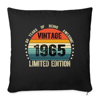 Vintage 1965 59 Years Old 59th Birthday Limited - Housse de coussin décorative 45 x 45 cm - noir - Devant
