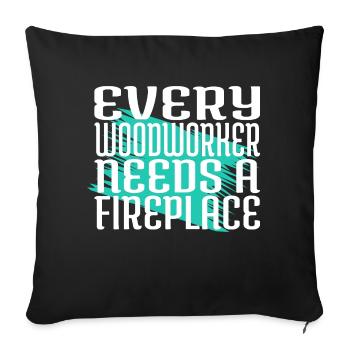 Ébéniste Bday Arboriculture - Housse de coussin décorative 45 x 45 cm - noir - Devant