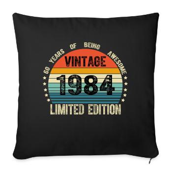 Vintage 1984 40 Years Old 40th Birthday Limited - Housse de coussin décorative 45 x 45 cm - noir - Devant