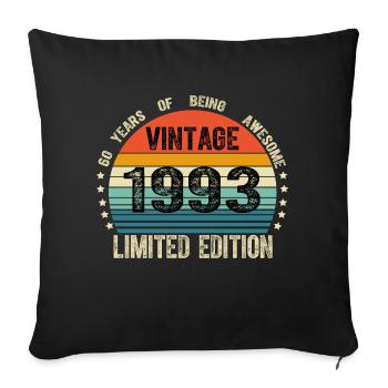 Vintage 1993 31 Years Old 31th Birthday Limited - Housse de coussin décorative 45 x 45 cm - noir - Devant