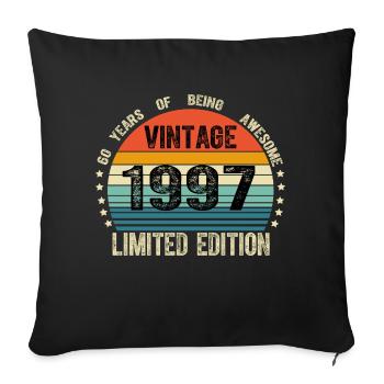 Jahrgang 1997 27 Jahre 27. Geburtstag Limitiert - Sofakissenbezug 45 x 45 cm - Schwarz - Vorne