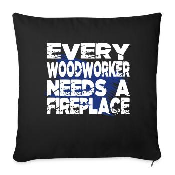 Marteau-piqueur Cool Charpentier T-shirts bûcheron - Housse de coussin décorative 45 x 45 cm - noir - Devant