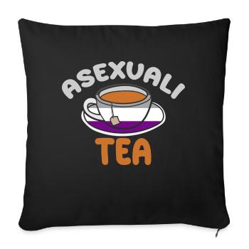 AsexuStyle: Asexuali-tea - Sofa pillowcase 17,3'' x 17,3'' (45 x 45 cm) - black - Front