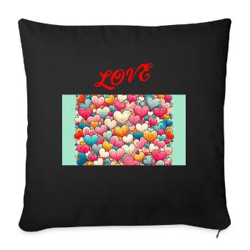 Love - Housse de coussin décorative 45 x 45 cm - noir - Devant