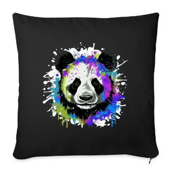 Panda Head Portrait Colorful - Sofa pillowcase 17,3'' x 17,3'' (45 x 45 cm) - black - Front