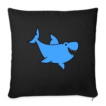 Bande dessinée de requin - Housse de coussin décorative 45 x 45 cm - noir - Devant