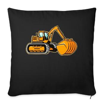 Large Crawler Excavator - Sofa pillowcase 17,3'' x 17,3'' (45 x 45 cm) - black - Front
