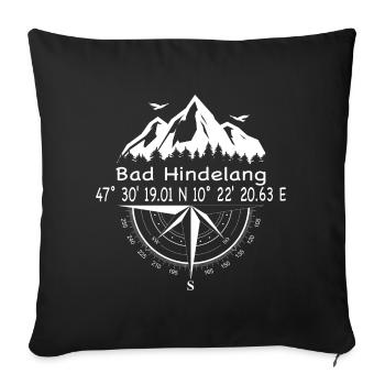 Koordinaten Bad Hindelang - Sofakissenbezug 45 x 45 cm - Schwarz - Vorne
