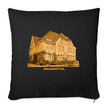 Brunsbüttel Rathaus Schleswig-Holstein Elbe - Sofakissenbezug 45 x 45 cm - Schwarz - Vorne