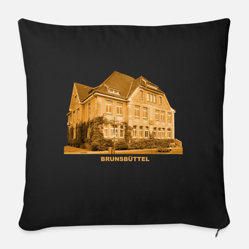 Brunsbüttel Rathaus Schleswig-Holstein Elbe - Sofakissenbezug 45 x 45 cm - Schwarz