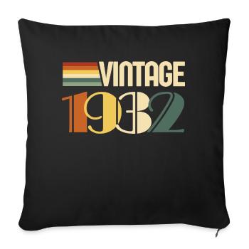 Jahrgang 1932 - 1932 Geburtstagsgeschenk - Sofakissenbezug 45 x 45 cm - Schwarz - Vorne