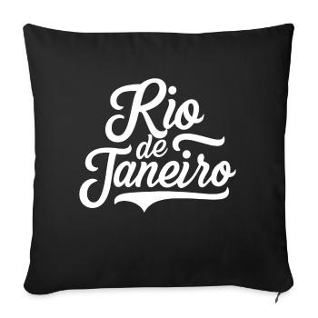 Rio de Janeiro - Housse de coussin décorative 45 x 45 cm - noir - Devant