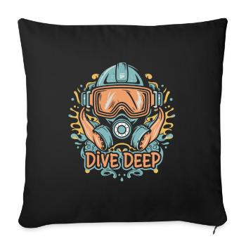 Deep Dive - Tauchen - Sofakissenbezug 45 x 45 cm - Schwarz - Vorne