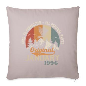 28 ans de grandeur depuis janvier 1996 - Housse de coussin décorative 45 x 45 cm - taupe clair - Devant
