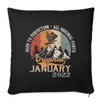 2 years of greatness since January 2022 - Sofa pillowcase 17,3'' x 17,3'' (45 x 45 cm) - black - Front