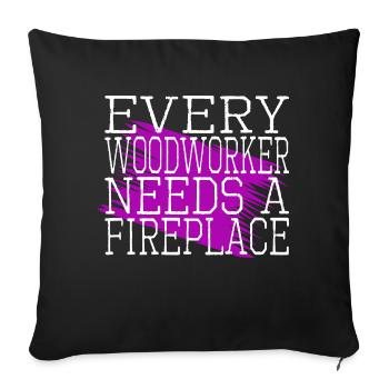 Joke Lumberman Funny Carpenter Quotes Felling - Sofa pillowcase 17,3'' x 17,3'' (45 x 45 cm) - black - Front
