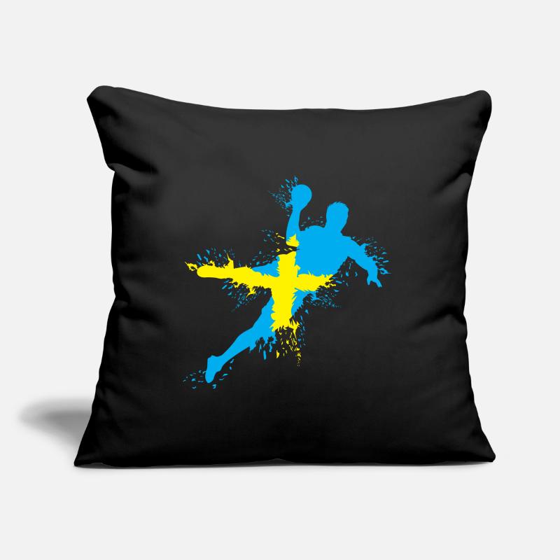 Équipe de handball Suède Lancer Explosion EC Logo icône Housse de coussin décorative 45 x 45 cm