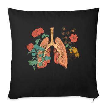 Les poumons des fleurs - beauté épanouie de la - Housse de coussin décorative 45 x 45 cm - noir - Devant