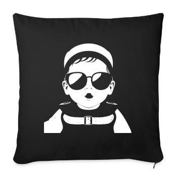 Lustiges Kleinkind mit Sonnenbrille Cooles Baby - Sofakissenbezug 45 x 45 cm - Schwarz - Vorne