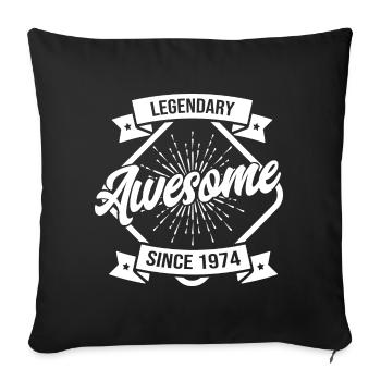 Vintage 1974 Birthday Legend - Sofa pillowcase 17,3'' x 17,3'' (45 x 45 cm) - black - Front