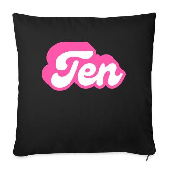 Ten birthday - 10th birthday retro pink - Sofa pillowcase 17,3'' x 17,3'' (45 x 45 cm) - black - Front