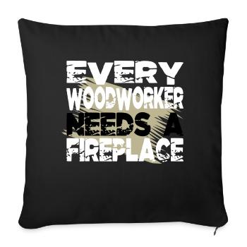 present funny proud carpenter skull tshirts - Sofakissenbezug 45 x 45 cm - Schwarz - Vorne